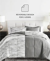 ienjoy Home Stitched Stripe 3-Piece Comforter Set, King/California King