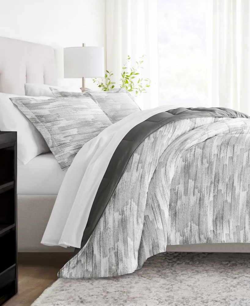 ienjoy Home Stitched Stripe 3-Piece Comforter Set, King/California King