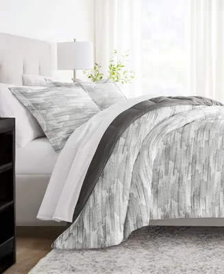 ienjoy Home Stitched Stripe 3-Piece Comforter Set, King/California King