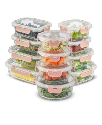 JoyJolt 24-piece Fluted Food Storage Container Set with Lids