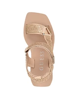 Guess Women's Dawsin Rhinestone Eva Strappy Wedge Sandals