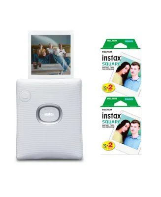 Fujifilm Instax Square Link Instant Printer (White) with instax Film(40 Expr)