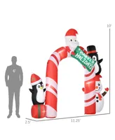 Homcom 126" Giant Christmas Inflatables Archway with Santa for Yard Garden - Multi