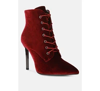 Women's bornsta velvet high heeled boots