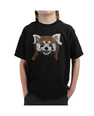 Boy's Word Art T-shirt - Red panda