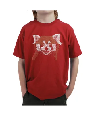 Boy's Word Art T-shirt - Red panda