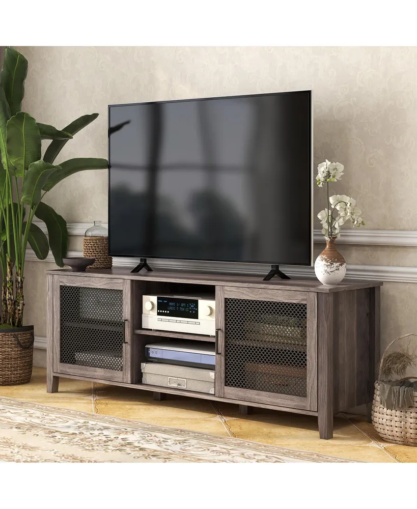 Homcom Industrial Tv Cabinet Stand for TVs up to 65 Inch, Brown
