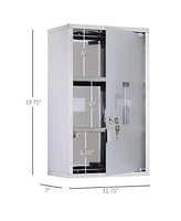 Kleankin Wall Medicine Cabinet with Lock, Lockable Wall Cabinet