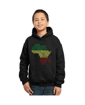 Boy's Word Art Hooded Sweatshirt - Countries Africa