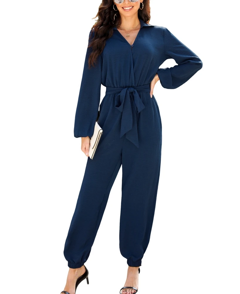 Women's Midnight Belted Jogger Jumpsuits