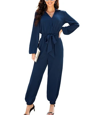 Women's Midnight Belted Jogger Jumpsuits