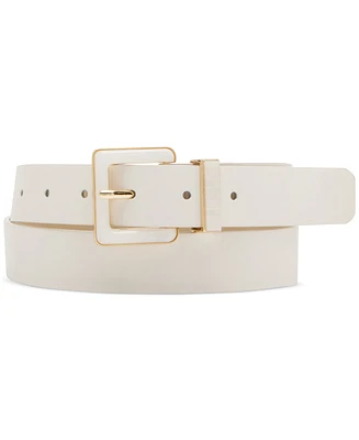 Steve Madden Women's Imitation Pearl Inlay Faux-Leather Belt