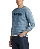 G-Star Men's Indigo Distressed Logo Sweatshirt