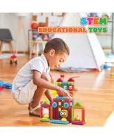 Contixo Stem Building Toys, 144 pcs Bristle Shape 3D Tiles Construction Educational Block, Creativity Beyond Imagination for Kids Ages 3-8