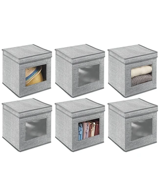 mDesign Fabric Stackable Cube Storage Organizer Box, 6 Pack