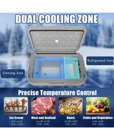 42 Qt Portable Dual-Zone Car Refrigerator-Gray