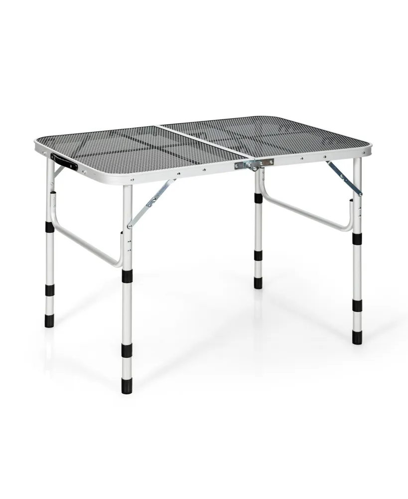 Sugift Aluminum Grill Table with Iron Mesh Top