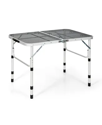 Sugift Aluminum Grill Table with Iron Mesh Top