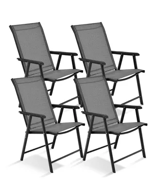 Sugift 4-Pack Patio Folding Chairs Portable for Outdoor Camping