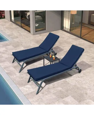 Simplie Fun 2 Pcs Set Outdoor Lounge Chair Cushion Replacement Patio Furniture Seat Cushion