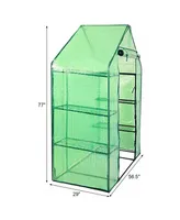 Portable 4 Tier Walk-in Plant Greenhouse with 8 Shelves