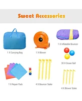 Kids Inflatable Bounce House Dragon Jumping Slide Bouncer Castle with 740W Blower