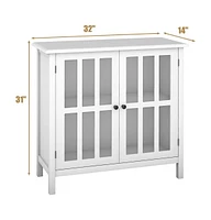 Glass Door Sideboard Console Storage Buffet Cabinet