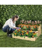 3-Tier Raised Garden Bed Wood Planter Kit for Flower Vegetable Herb