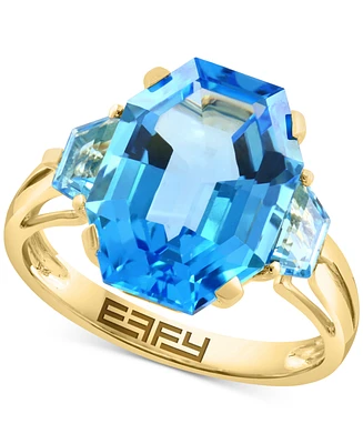 Effy Blue Topaz Octagon & Trapezoid Baguette Statement Ring (9 ct. t.w.) in 14k Gold