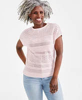 Style & Co Women's Lurex Mixed-Stitch Dolman-Sleeve Sweater, Created for Macy's