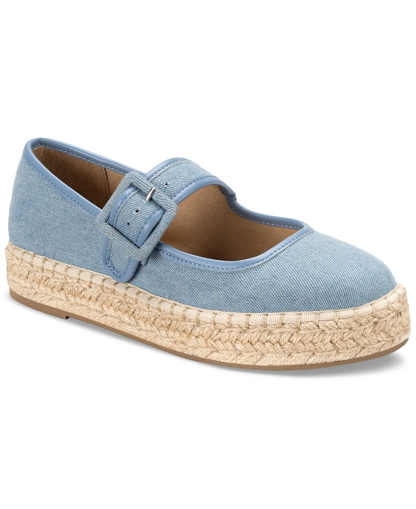 Sun + Stone Women's Poppyy Buckle Espadrille Mary Janes