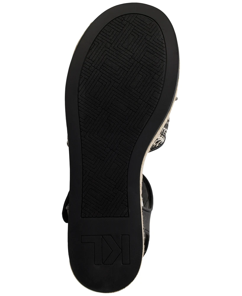 Karl Lagerfeld Paris Women's Celest Ankle-Strap Espadrille Platform Wedge Sandals