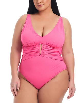Bleu by Rod Beattie Plus Ruched One-Piece Swimsuit
