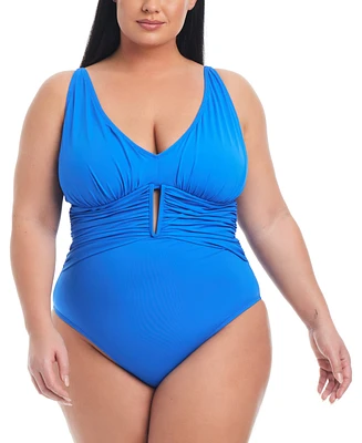 Bleu by Rod Beattie Plus Ruched One-Piece Swimsuit