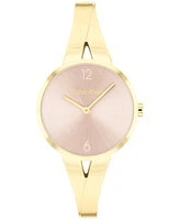 Calvin Klein Women's Joyful Gold-Tone Stainless Steel Bangle Bracelet Watch 30mm