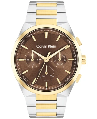 Calvin Klein Men's Distinguish Two-Tone Stainless Steel Bracelet Watch 44mm