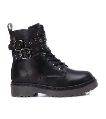 Double Buckle Lace-up Boots by Xti