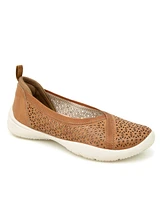 Jbu Women's Emma Perforated Pattern Slip-On Flat Shoe