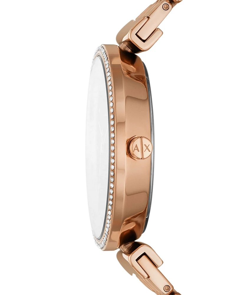 A|X Armani Exchange Women's Three-Hand Rose Gold-Tone Stainless Steel Watch 36mm, AX5912 - Rose Gold