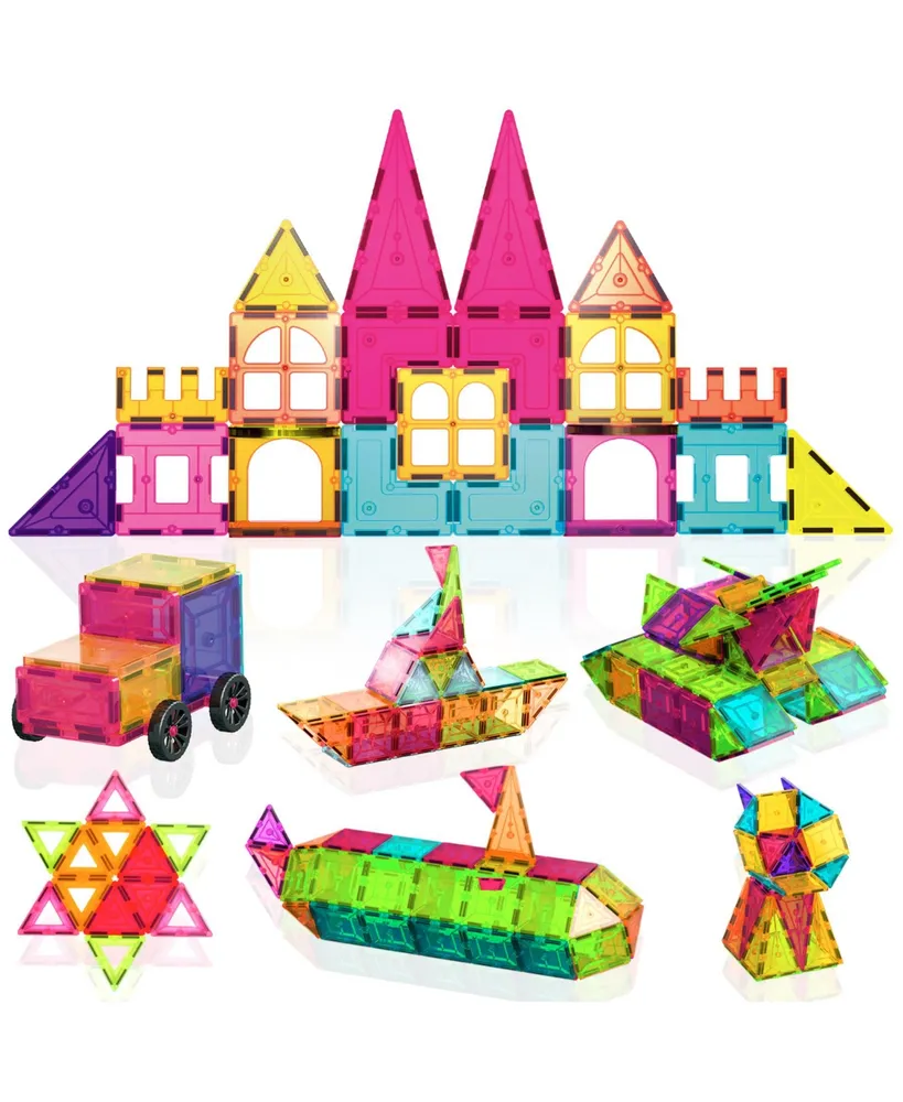 Contixo ST4 -Kids Toy Magnet Tiles -112 Pcs 3D Building Blocks Stem Construction