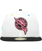 Men's New Era White Florida Marlins Cooperstown Collection Neon Eye 59FIFTY Fitted Hat
