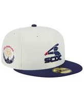 Men's New Era Stone, Navy Chicago White Sox Retro 59FIFTY Fitted Hat