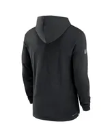 Men's Nike Black Las Vegas Raiders Sideline Performance Long Sleeve Hoodie T-shirt