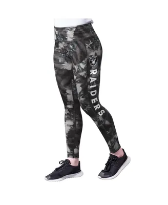 Women's Msx by Michael Strahan Black Las Vegas Raiders Aubrey Tie-Dye Leggings