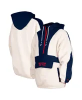 Women's Cream Uswnt Athleisure Sherpa Half-Zip Hoodie