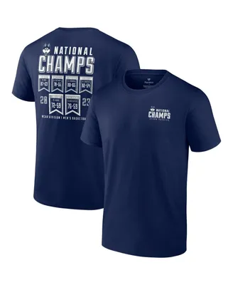 Men's Fanatics Navy UConn Huskies 2023 Ncaa Basketball National Champions Schedule T-shirt