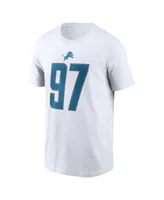 Men's Nike Aidan Hutchinson White Detroit Lions Player Name and Number T-shirt