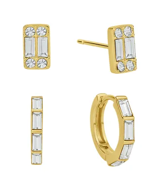 And Now This Crystal Stud Hoop Earring Set