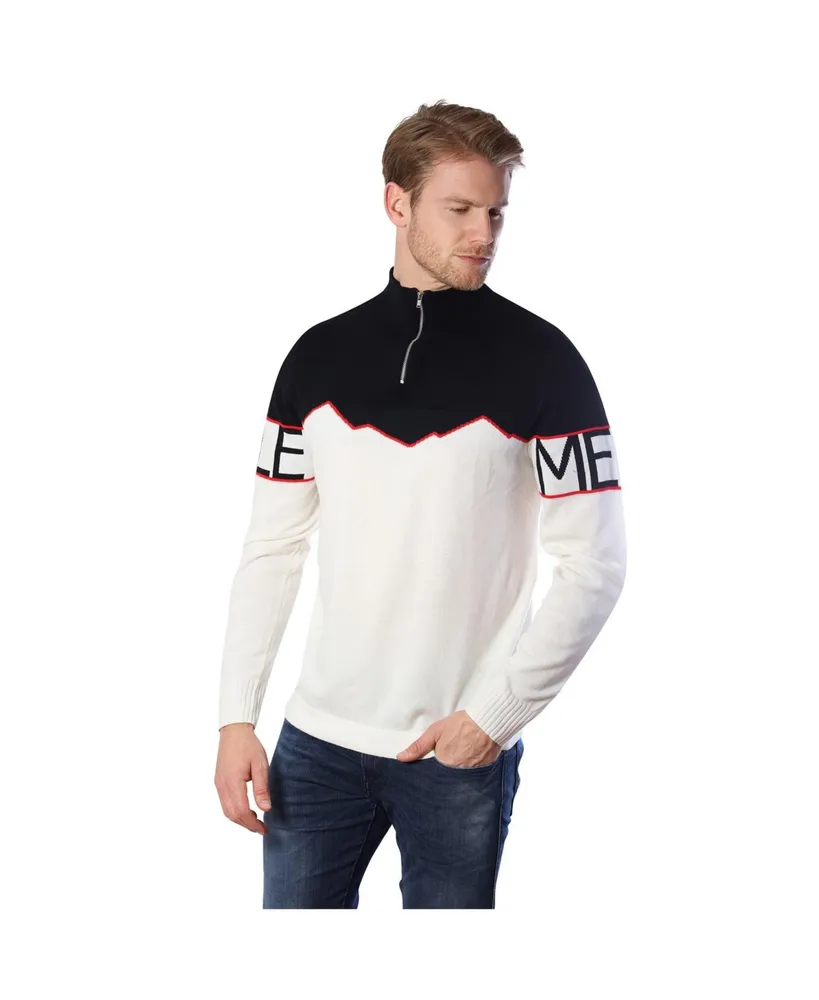 Bellemere New York Men's Cashmere Merino Mountain Print Sweater