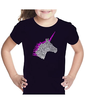 Girl's Word Art T-shirt - Unicorn